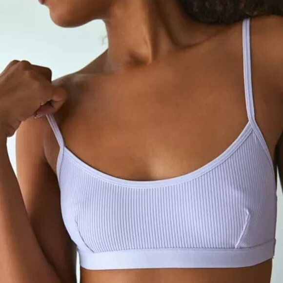 NWT UO Out From Under Kate Micro Ribbed Scoop Neck Purple Bralette - Picture 3 of 5